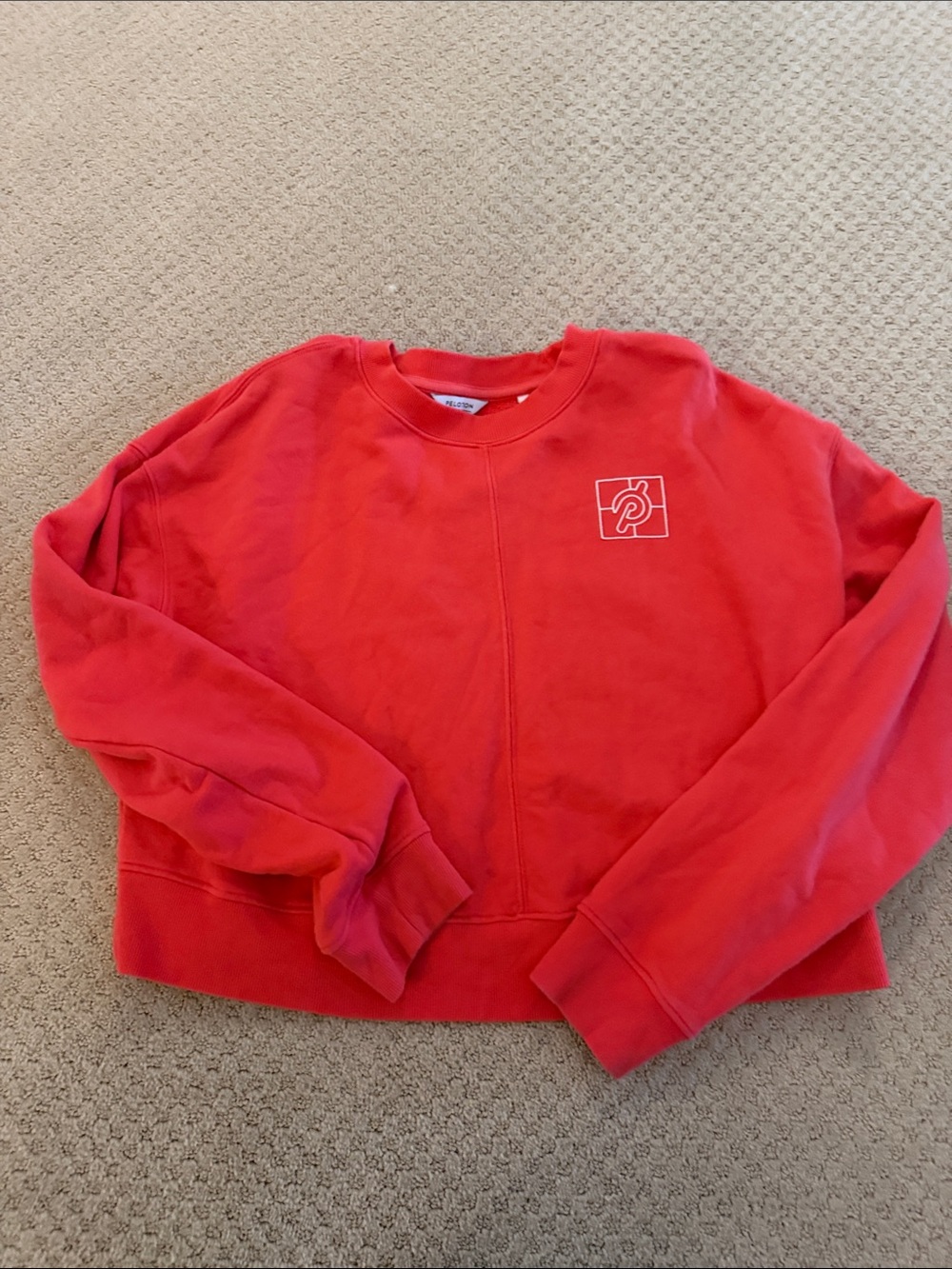 Peleton coral Cropped Crewneck Sweatshirt size M